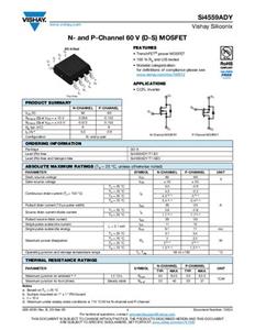 Vishay SI4559ADY-T1-GE3 MOSFET 2 N-Kanal, P-Kanal 2.0W SOIC-8 Tape on Full reel