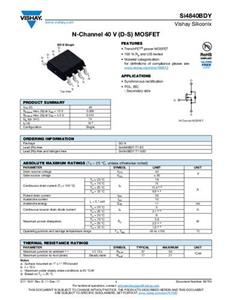 Vishay SI4840BDY-T1-GE3 MOSFET 1 N-kanaal 6 W SOIC-8 Tape on Full reel