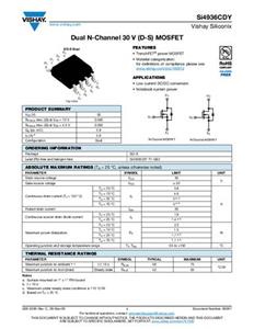 Vishay SI4936CDY-T1-GE3 MOSFET 2 N-Kanal 1.7W SOIC-8 Tape on Full reel