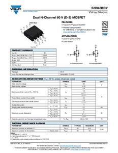 Vishay SI9945BDY-T1-GE3 MOSFET 2 N-Kanal 2.0W SOIC-8 Tape on Full reel