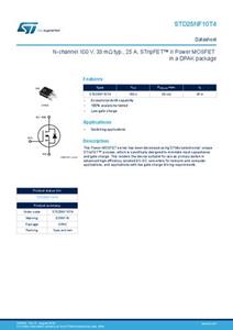 STMicroelectronics STD25NF10T4 MOSFET 1 N-Kanal 100W TO-252