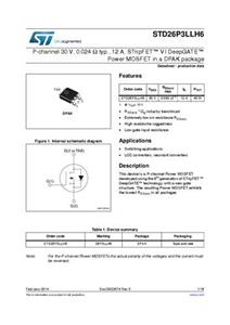 STMicroelectronics STD26P3LLH6 MOSFET 1 P-Kanal 40W TO-252