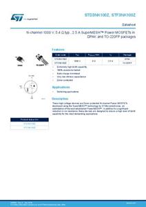 STMicroelectronics STD3NK100Z MOSFET 1 N-Kanal 90W TO-252