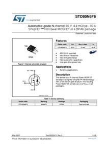 STMicroelectronics STD80N6F6 MOSFET 1 N-kanaal 120 W TO-252