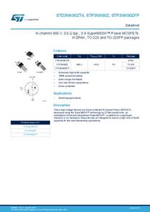 STMicroelectronics STP3NK90ZFP MOSFET 1 N-kanaal 25 W TO-220FP