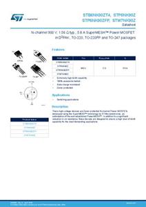 STMicroelectronics STP6NK90ZFP MOSFET 1 N-kanaal 30 W TO-220FP