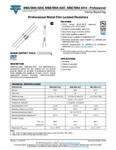 Vishay MBA02040C1800FCT00 Metallschicht-Widerstand 180Ω axial bedrahtet 0.40W 1% Tape