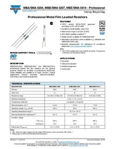 Vishay MBA02040C3909FCT00 Metallschicht-Widerstand 39Ω axial bedrahtet 0.40W 1% Tape