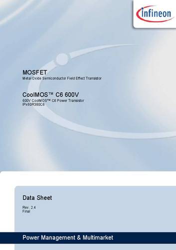 infineontechnologies Infineon Technologies IPA60R380C6 MOSFET 1 N-Kanal 31W TO-220-FULLPAK