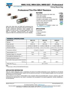 Vishay MMB02070C4709FB200 Thin Film weerstand 47 Ω SMD 0.40 W 1 % 1 stuk(s) Tape