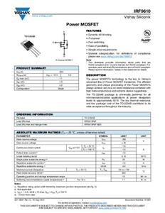 Vishay IRF9610PBF MOSFET 1 P-Kanal 20W TO-220AB Tube