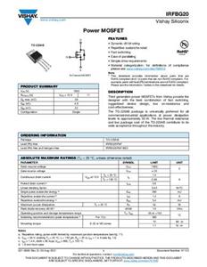 Vishay IRFBG20PBF MOSFET 1 N-kanaal 54 W TO-220AB Tube