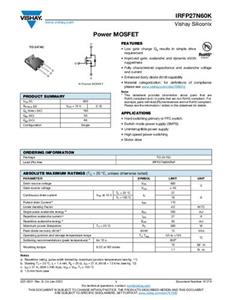 Vishay IRFP27N60KPBF MOSFET 1 N-Kanal 500W TO-247AC Tube