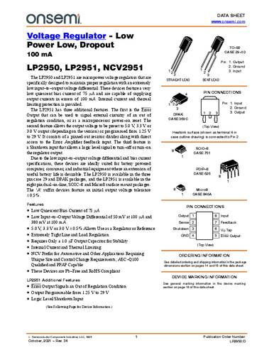 onsemiconductor ON Semiconductor LP2950CDT-3.3G Spannungsregler - DC/DC-Schaltregler DPAK Positiv Fest 0.10A Tube