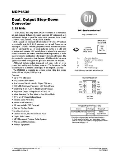 onsemiconductor ON Semiconductor NCP1532MUAATXG Spannungsregler - DC/DC-Schaltregler UDFN -10 Positiv Einstellbar 1A