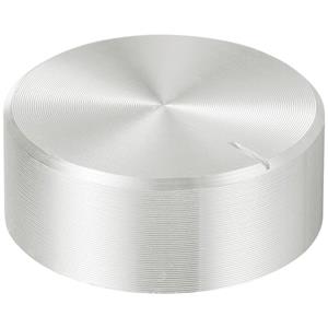 trucomponents TRU COMPONENTS TC-11696464 Drehknopf mit Knopfmarkierung Silber (Ø x H) 25mm x 10mm Aluminium, Plas