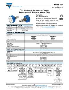 Vishay 357B0103MAB251S22 Präzisions-Potentiometer 1W 10kΩ 1St.