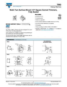 Vishay TS63Y101KT20 Spindeltrimmer linear 0.25W 0.1kΩ