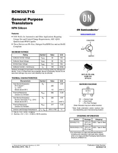 onsemiconductor ON Semiconductor Transistor (BJT) - diskret BCW32LT1G SOT-23 NPN Tape on Full reel
