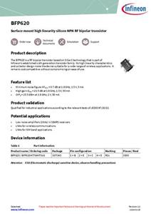 Infineon Technologies Transistor (BJT) - discreet BFP620H7764XTSA1 SOT-343 NPN Tape on Full reel