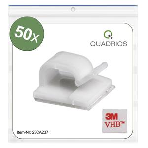 Quadrios 23CA237 Kabelclip selbstklebend 23CA237 Bündel-Ø-Bereich 1 bis 7mm Weiß 50St.
