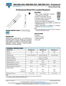 Vishay MBA02040C3301FCT00 Metallschicht-Widerstand 3.3kΩ axial bedrahtet 0.40W 1% Tape