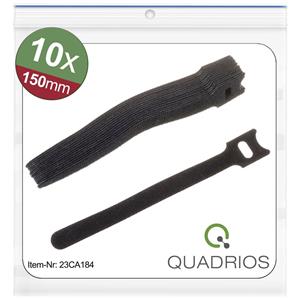 Quadrios 23CA184 Klittenband kabelbinder Om te bundelen Haak- en lusdeel (l x b) 150 mm x 12 mm Zwart 10 stuk(s)