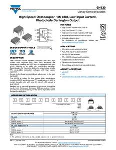 Vishay Optokoppler Phototransistor 6N139 DIP-8 Transistor Tube