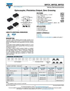 Vishay Optocoupler fototransistor BRT22H DIP-6 Triac Tube