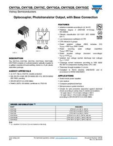 Vishay Optokoppler Phototransistor CNY75GB DIP-6 Transistor Tube