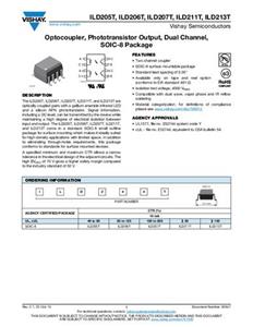 Vishay Optokoppler Phototransistor ILD207T SOIC-8 Transistor Tape on Full reel