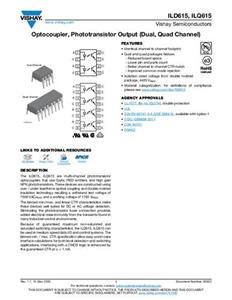 Vishay Optokoppler Phototransistor ILD615-2 DIP-8 Transistor Tube