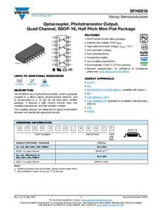 Vishay Optokoppler Phototransistor SFH6916 SSOP-16 Transistor Tube