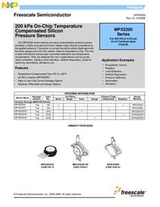 NXP Semiconductors MPX2200DP Druksensor 1 stuk(s) 0 kPa tot 200 kPa THT Tray