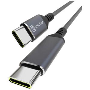 Smrter USB-C-kabel USB 2.0 USB-C stekker, USB-C stekker 1 m Antraciet Met OTG-functie, Rond, Stoffen mantel _SPEEDY100_M_AT