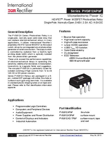 infineontechnologies Infineon Technologies PVG612ASPBF SMD-6 Tube