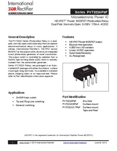 infineontechnologies Infineon Technologies PVT322ASPBF SMD-8 Tube