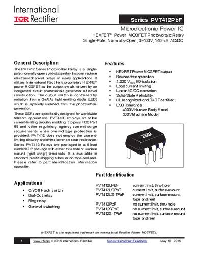 infineontechnologies Infineon Technologies PVT412LSPBF SMD-6 Tube