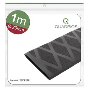 Quadrios 23CA219 Schrumpfschlauch ohne Kleber Schwarz 20mm 10mm Schrumpfrate:2:1 1m