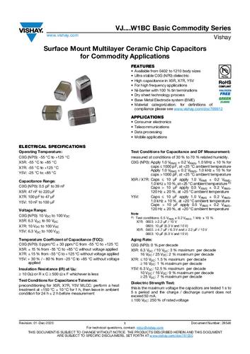 Vishay Keramik-Kondensator SMD 0402 1.000pF 50V 5% (L x B x H) 0.04 x 0.02 x 0.02mm