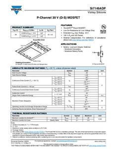 Vishay SI7149ADP-T1-GE3 MOSFET 1 P-kanaal 48 W PowerPAK-SO-8 Tape on Full reel