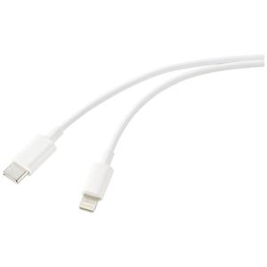 Renkforce USB-Kabel USB 2.0 USB-C Stecker, Apple Lightning Stecker 3.00m Weiß (frosted) RF-5724082