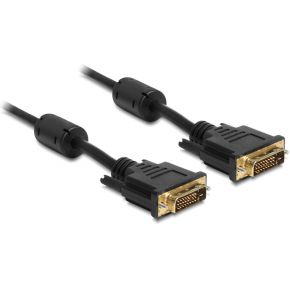 Delock 83192 DVI-kabel DVI Aansluitkabel DVI-D 24+1-polige bus, DVI-D 24+1-polige stekker 5 m Zwart Afgeschermd (dubbel), Vergulde steekcontacten