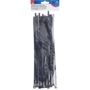 Max Hauri AG 136687 Kabelbinder 300 mm 7.5 mm Zwart Hersluitbaar 20 stuk(s)