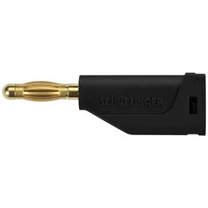 Schützinger Veerkorfstekker Stift-Ø: 4 mm Zwart 1 stuk(s)