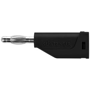 Schützinger Veerkorfstekker Stift-Ø: 4 mm Zwart 1 stuk(s)