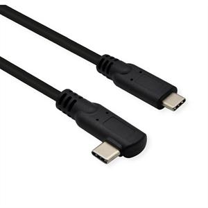 Roline USB 3.2 Gen 2x2 Kabel, Emark, C-C, M/M, 20Gbit/s, 100W, haaks, zwart, 1 m
