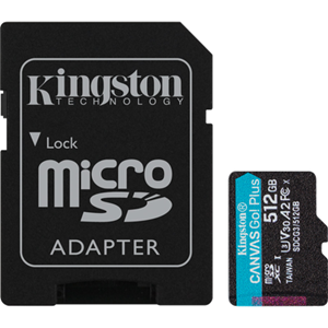 Kingston Canvas Go! Plus microSD-kaart 512 GB Class 10 UHS-I Incl. SD-adapter