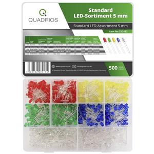 Quadrios 23O192 LED-Sortiment Rot, Grün, Gelb, Blau, Weiß 20mA 3V