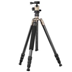 Mantona Titanium Carbon 2 in 1 Dreibeinstativ 1/4 Zoll, 3/8 Zoll Arbeitshöhe=50 - 159cm Dunkelgrau